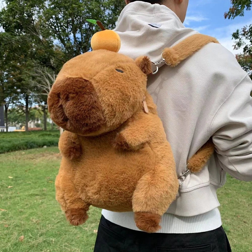 Capybara Plush Backpack - Kawaii Mini Shoulder Bag