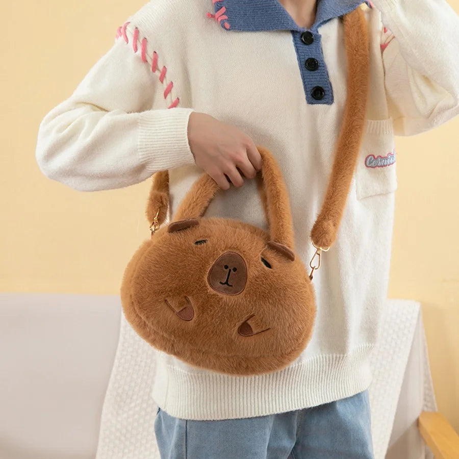Capybara Plush Backpack - Kawaii Mini Shoulder Bag