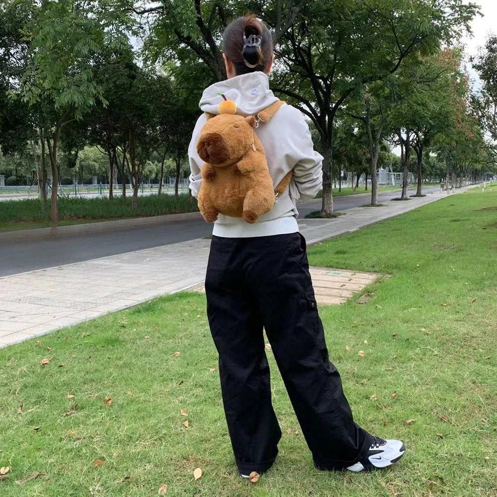 Capybara Plush Backpack - Kawaii Mini Shoulder Bag