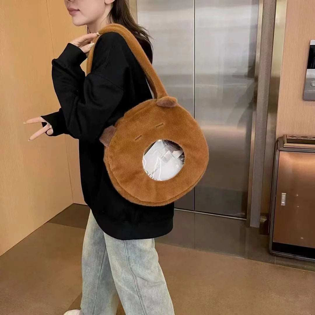 Capybara Plush Backpack - Kawaii Mini Shoulder Bag