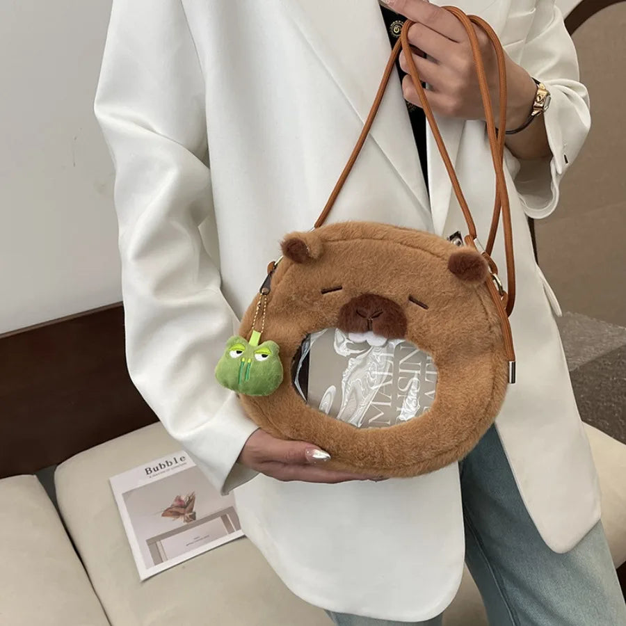 Capybara Plush Backpack - Kawaii Mini Shoulder Bag