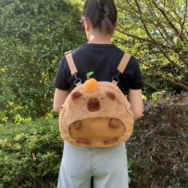 Capybara Plush Backpack - Kawaii Mini Shoulder Bag